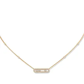 0.34ctw Yellow Gold Diamond Pavé Necklace