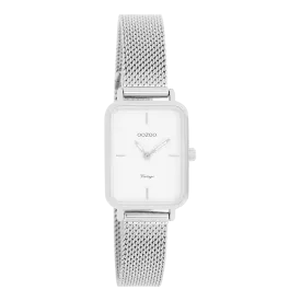 Silver coloured OOZOO watch with silver coloured metal mesh bracelet - C20350