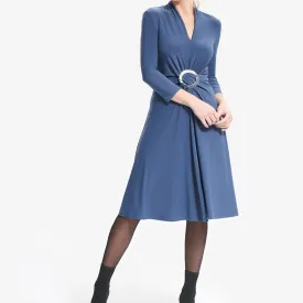 3/4 Sleeve Dress With Hardware