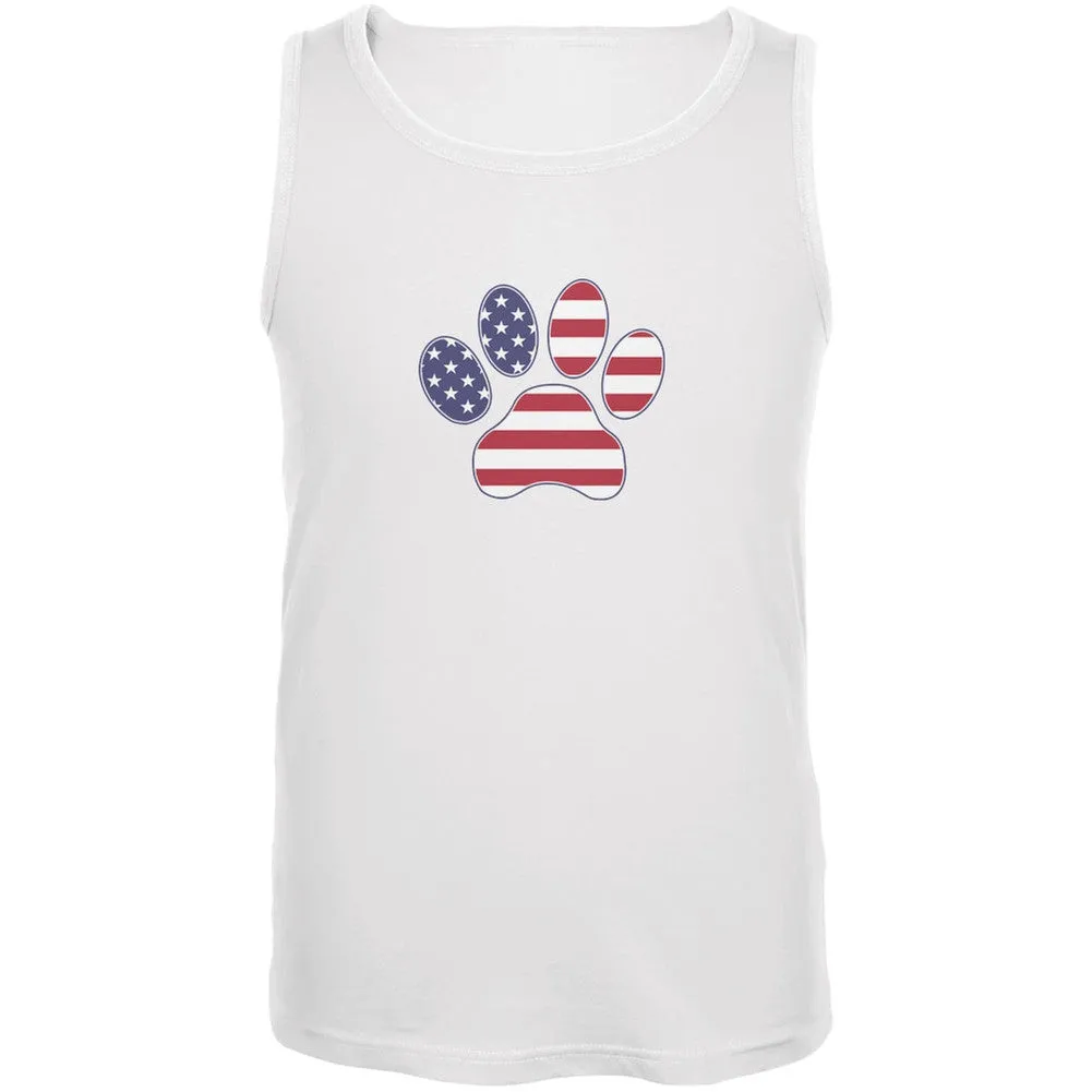 4th of July Patriotic Dog Paw Navy Adult Tank Top