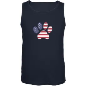 4th of July Patriotic Dog Paw Navy Adult Tank Top