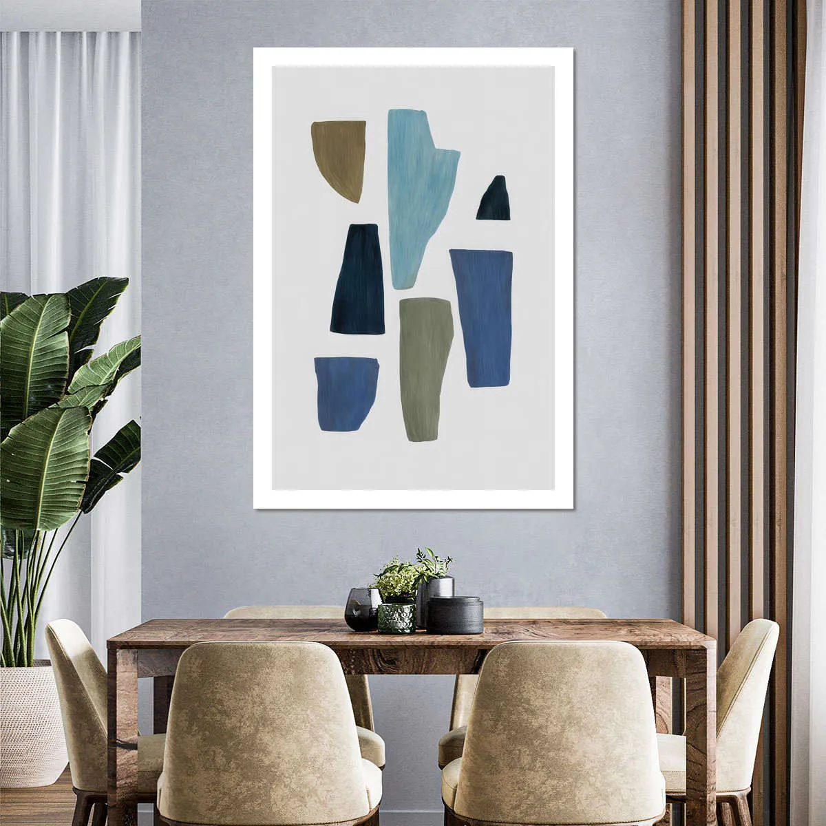 A Blue And Brown Abstract Wall Art