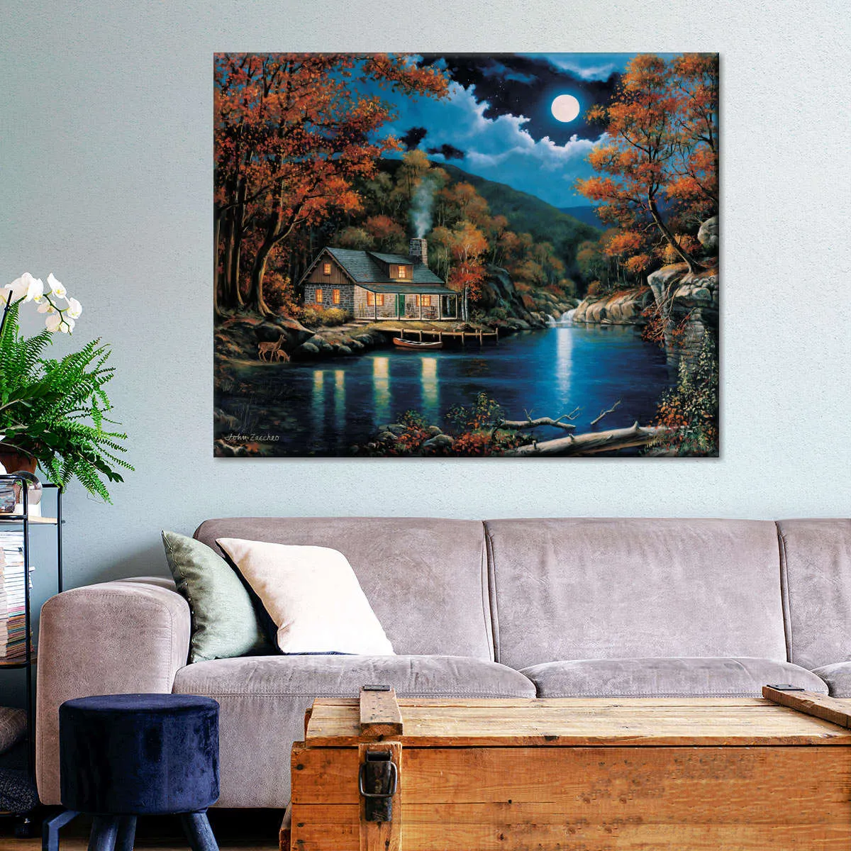 A Cabin By The Lake Wall Art