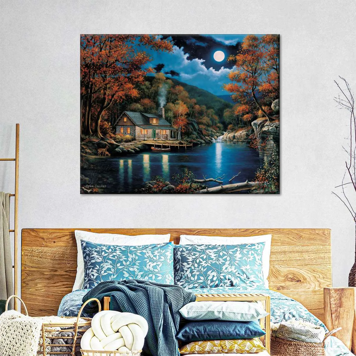 A Cabin By The Lake Wall Art