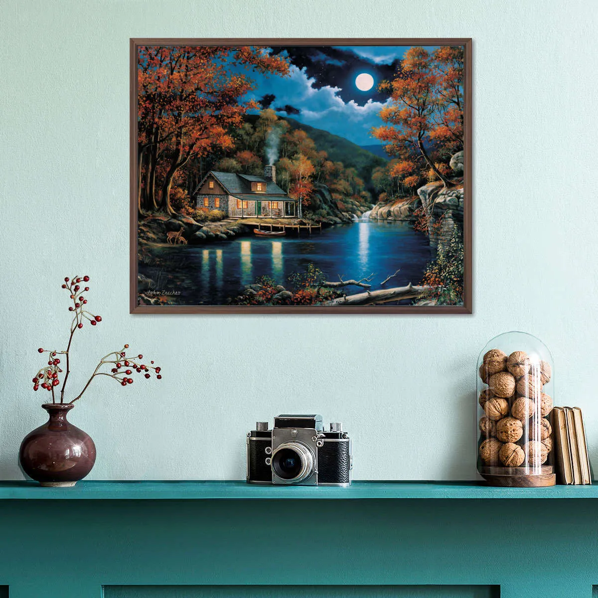 A Cabin By The Lake Wall Art