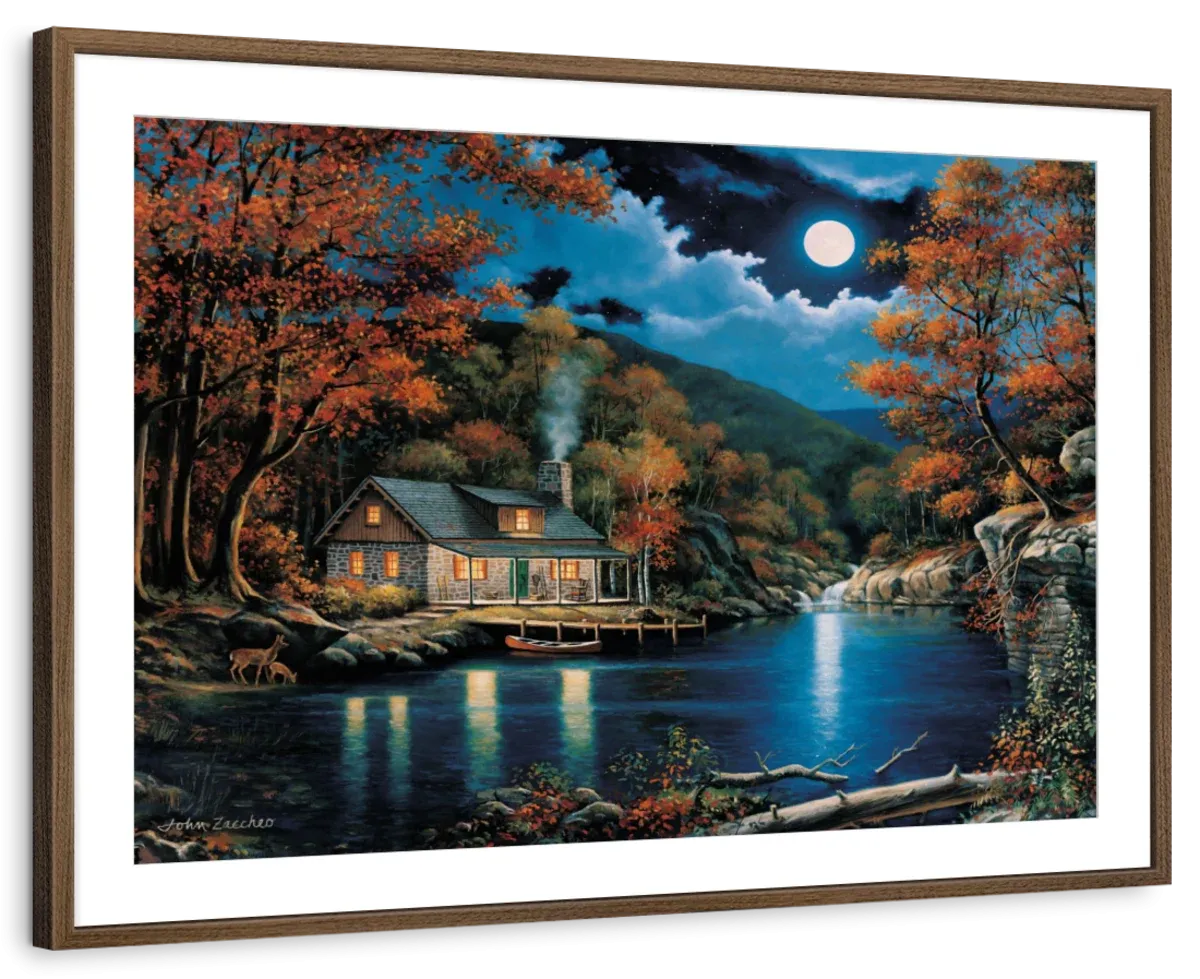 A Cabin By The Lake Wall Art