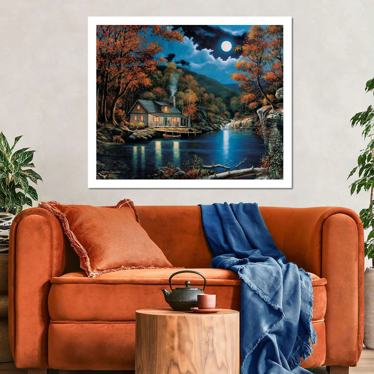 A Cabin By The Lake Wall Art