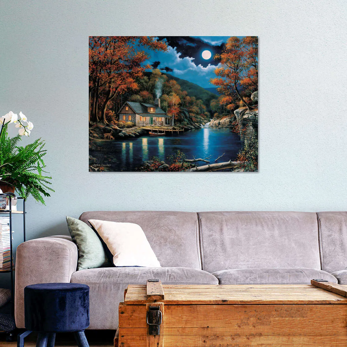 A Cabin By The Lake Wall Art