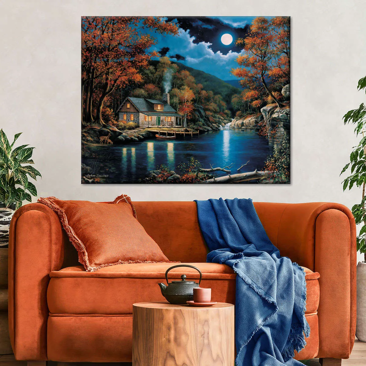 A Cabin By The Lake Wall Art