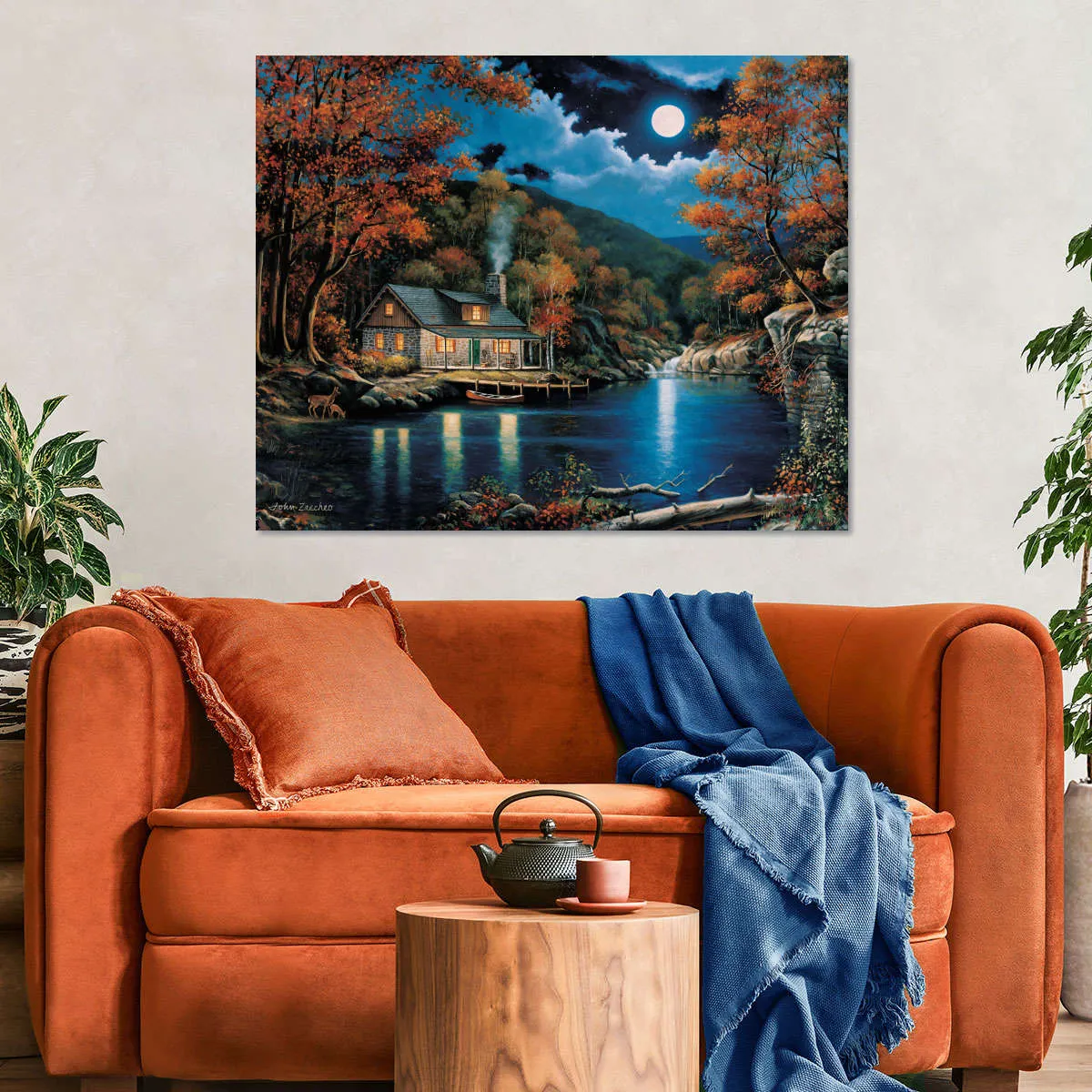 A Cabin By The Lake Wall Art