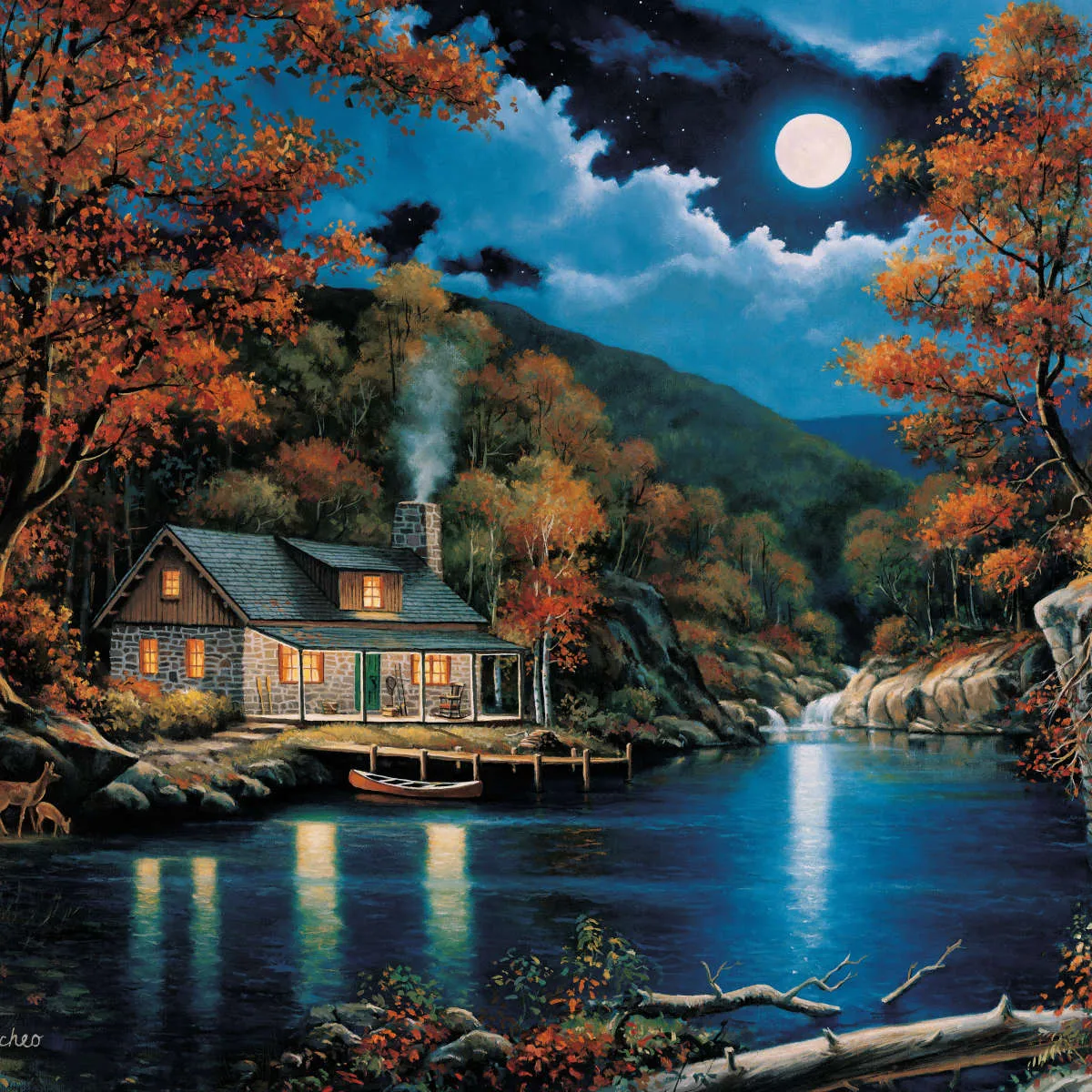 A Cabin By The Lake Wall Art