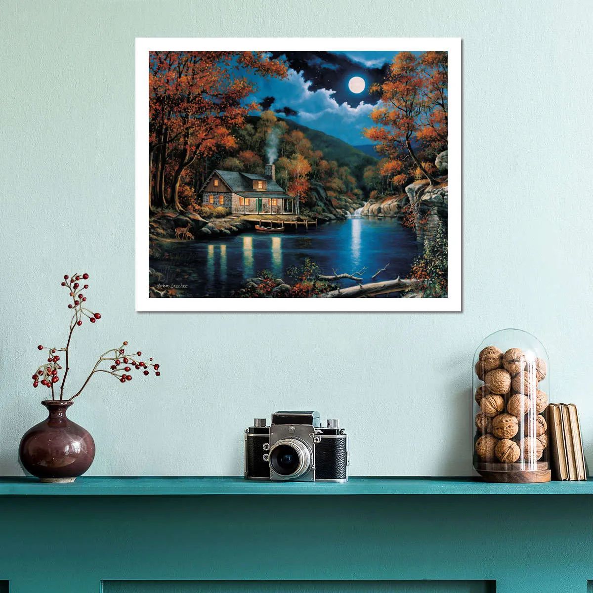 A Cabin By The Lake Wall Art