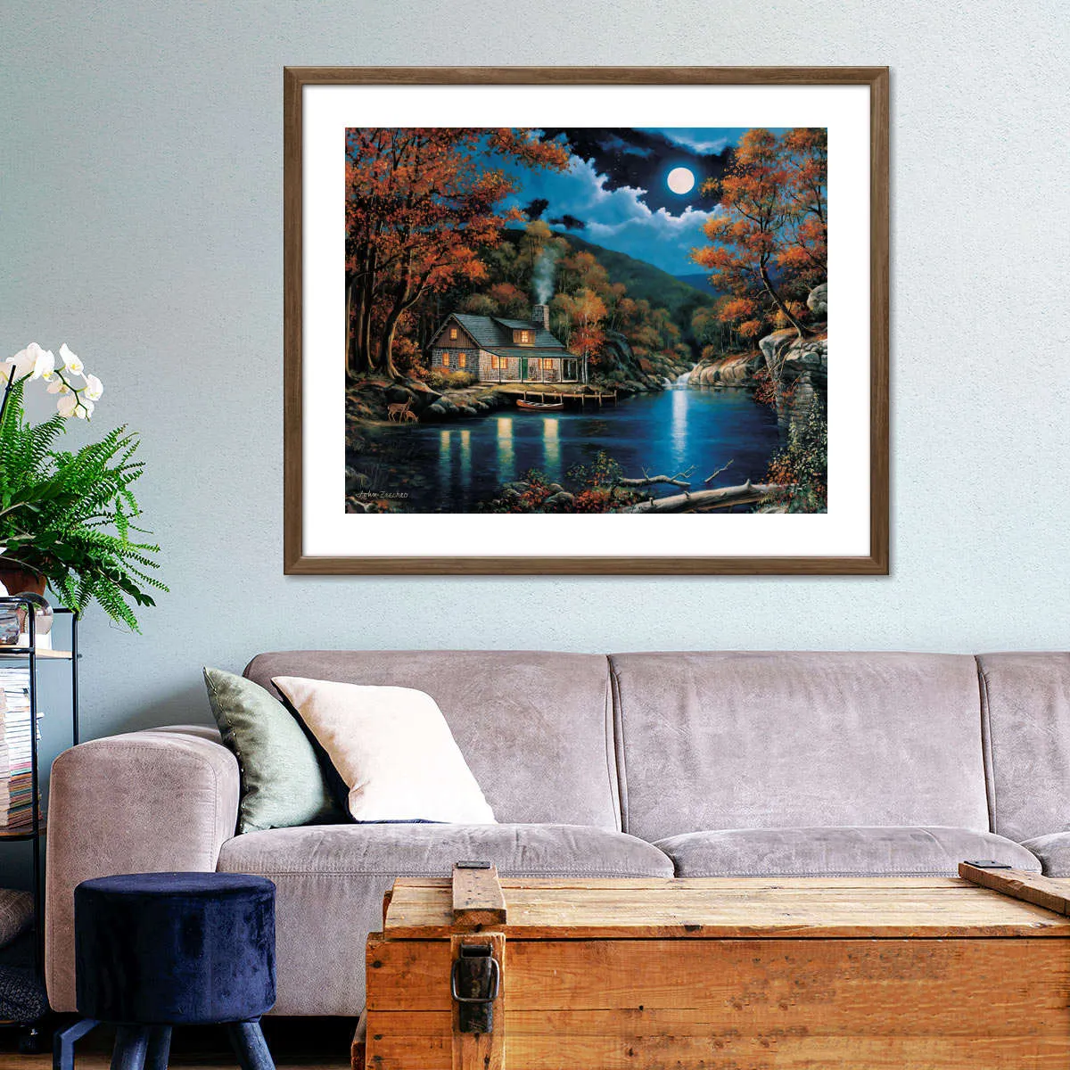 A Cabin By The Lake Wall Art