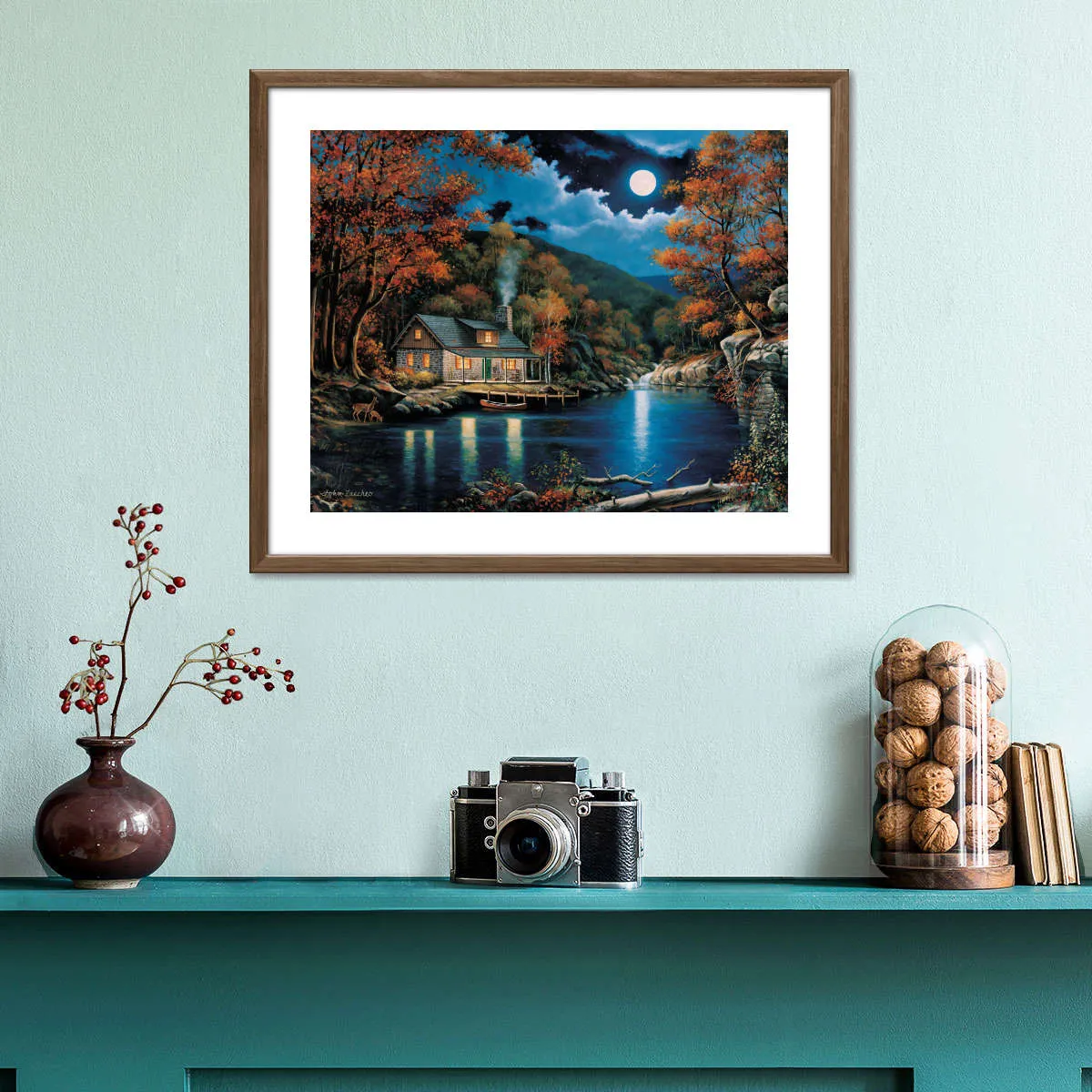 A Cabin By The Lake Wall Art