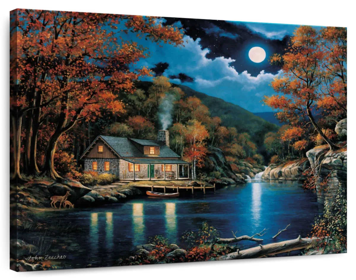 A Cabin By The Lake Wall Art