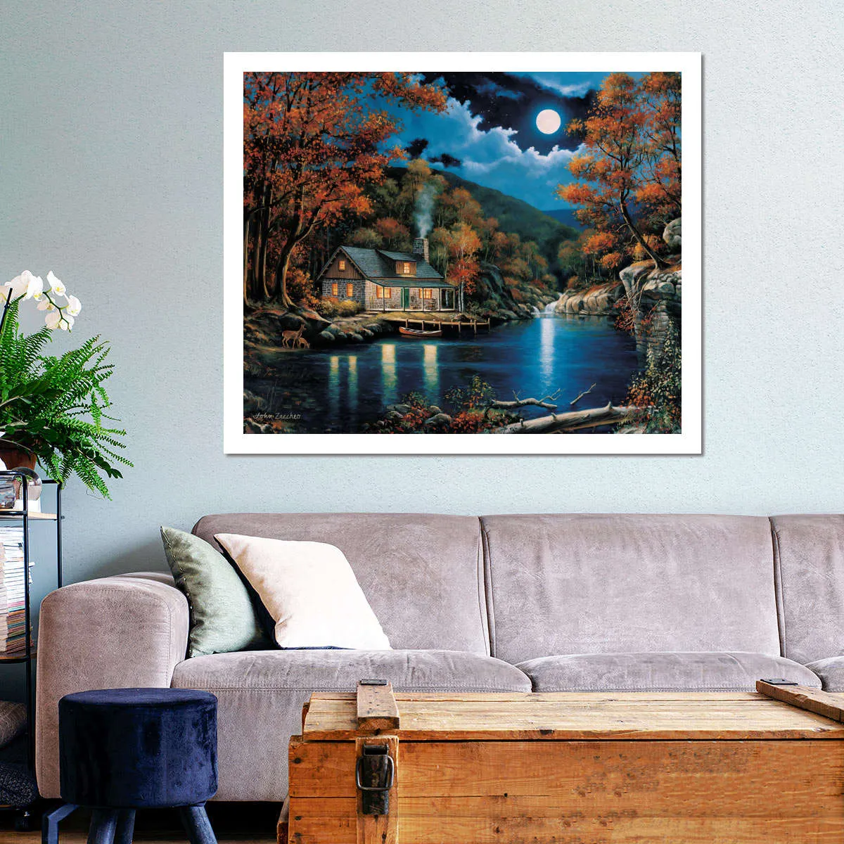 A Cabin By The Lake Wall Art