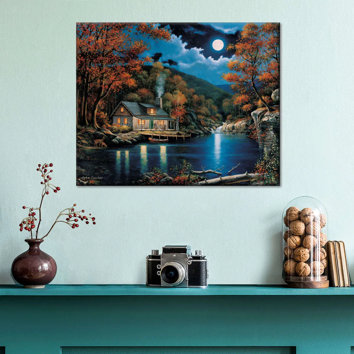 A Cabin By The Lake Wall Art