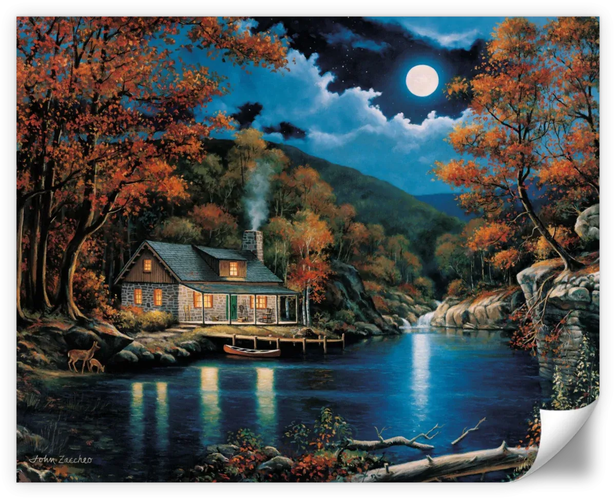 A Cabin By The Lake Wall Art