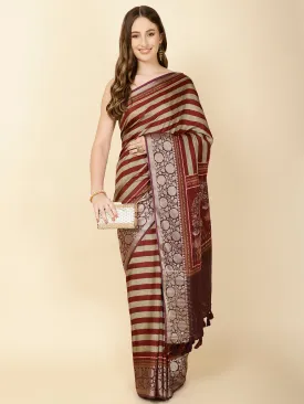 Abstract Print Handloom Saree