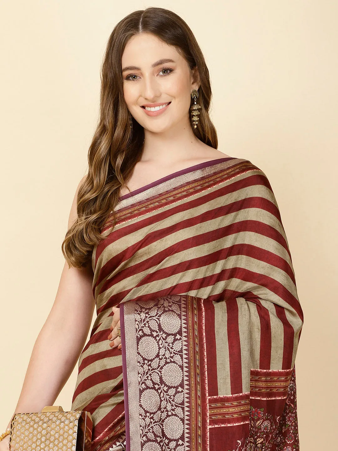 Abstract Print Handloom Saree