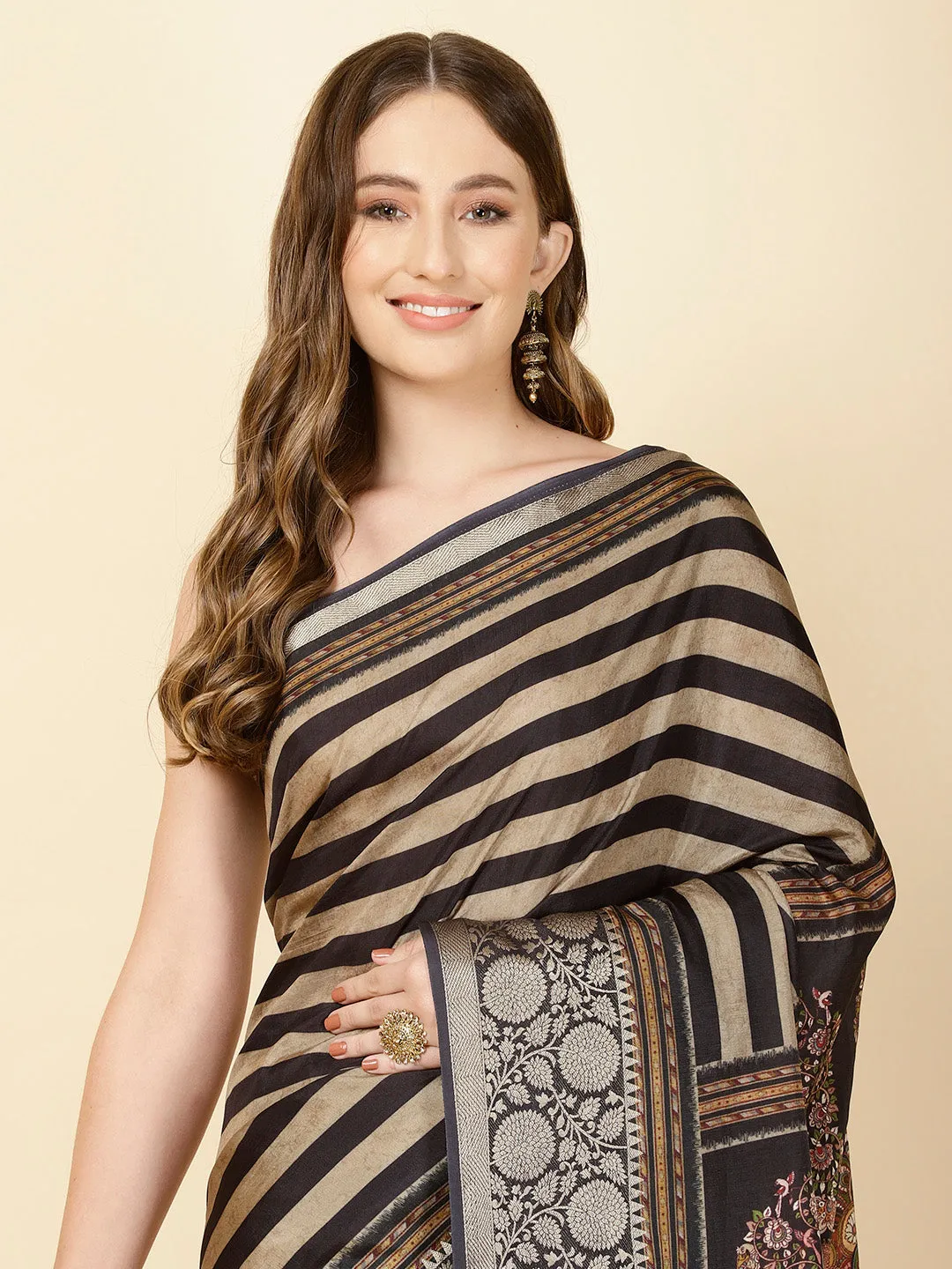 Abstract Print Handloom Saree