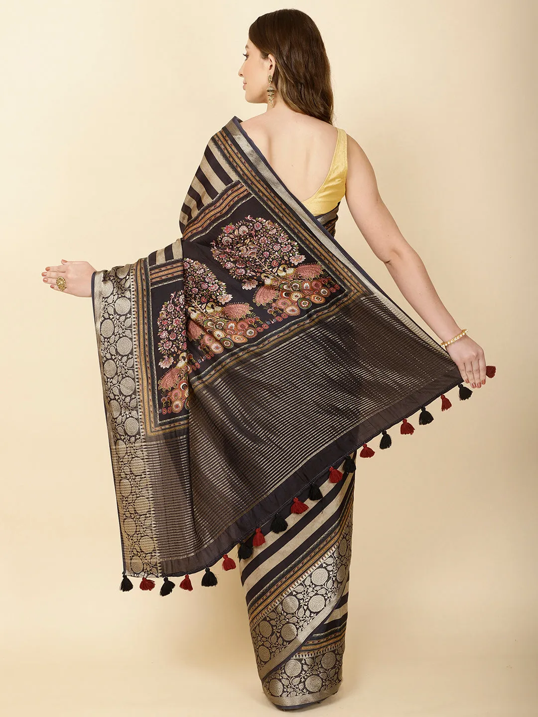 Abstract Print Handloom Saree