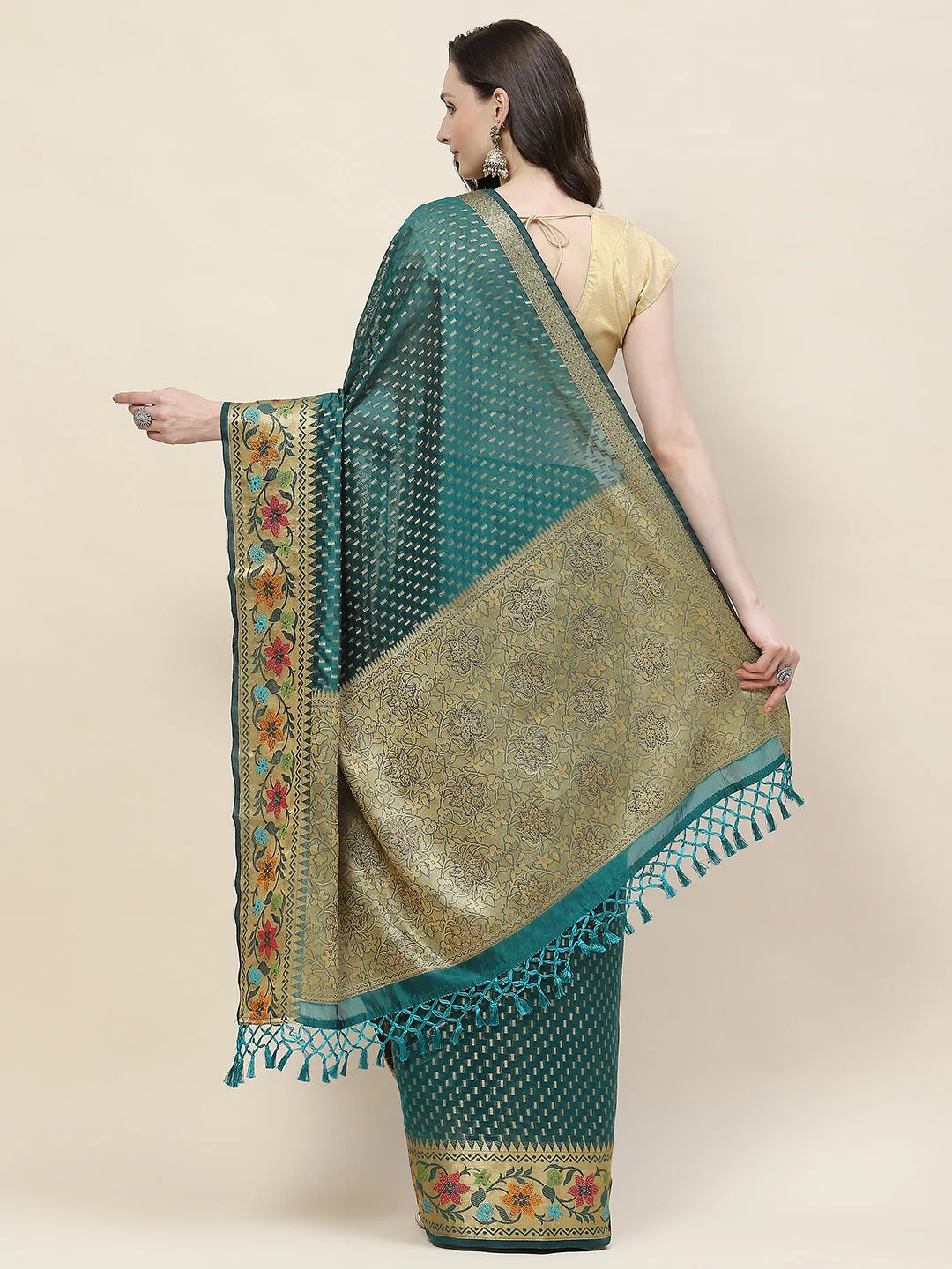 Abstract Woven Cotton Saree