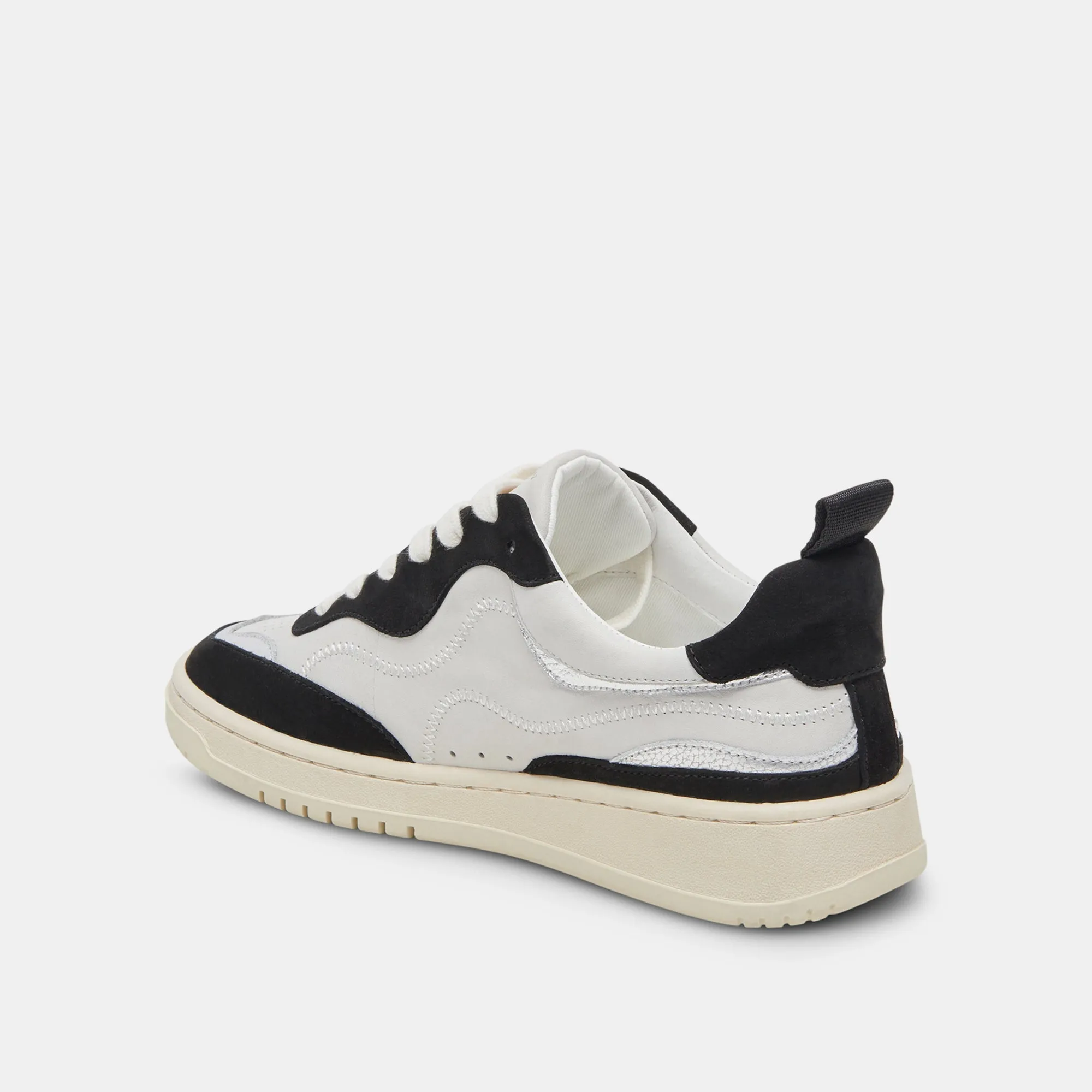 ADELLA SNEAKERS WHITE BLACK LEATHER - re:vita