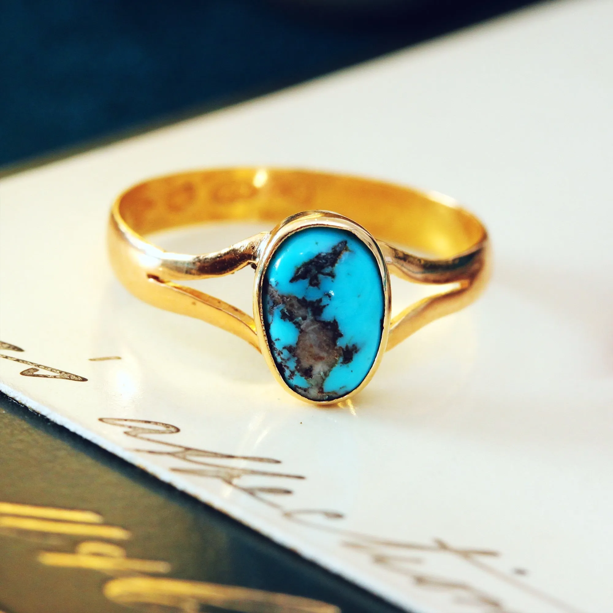 Adorable Date 1887 Turquoise Ring