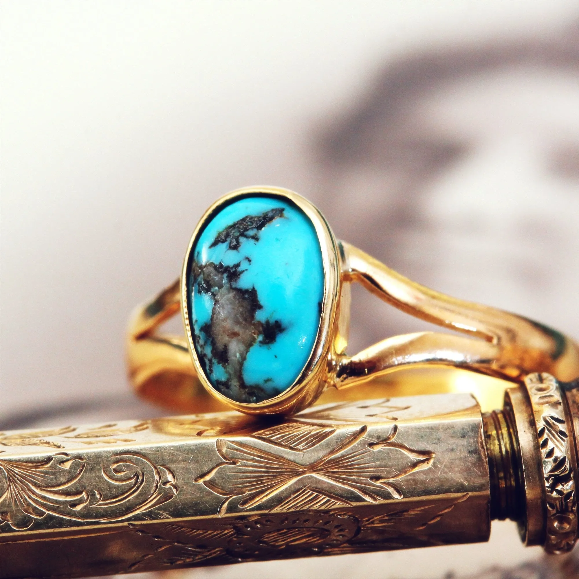 Adorable Date 1887 Turquoise Ring