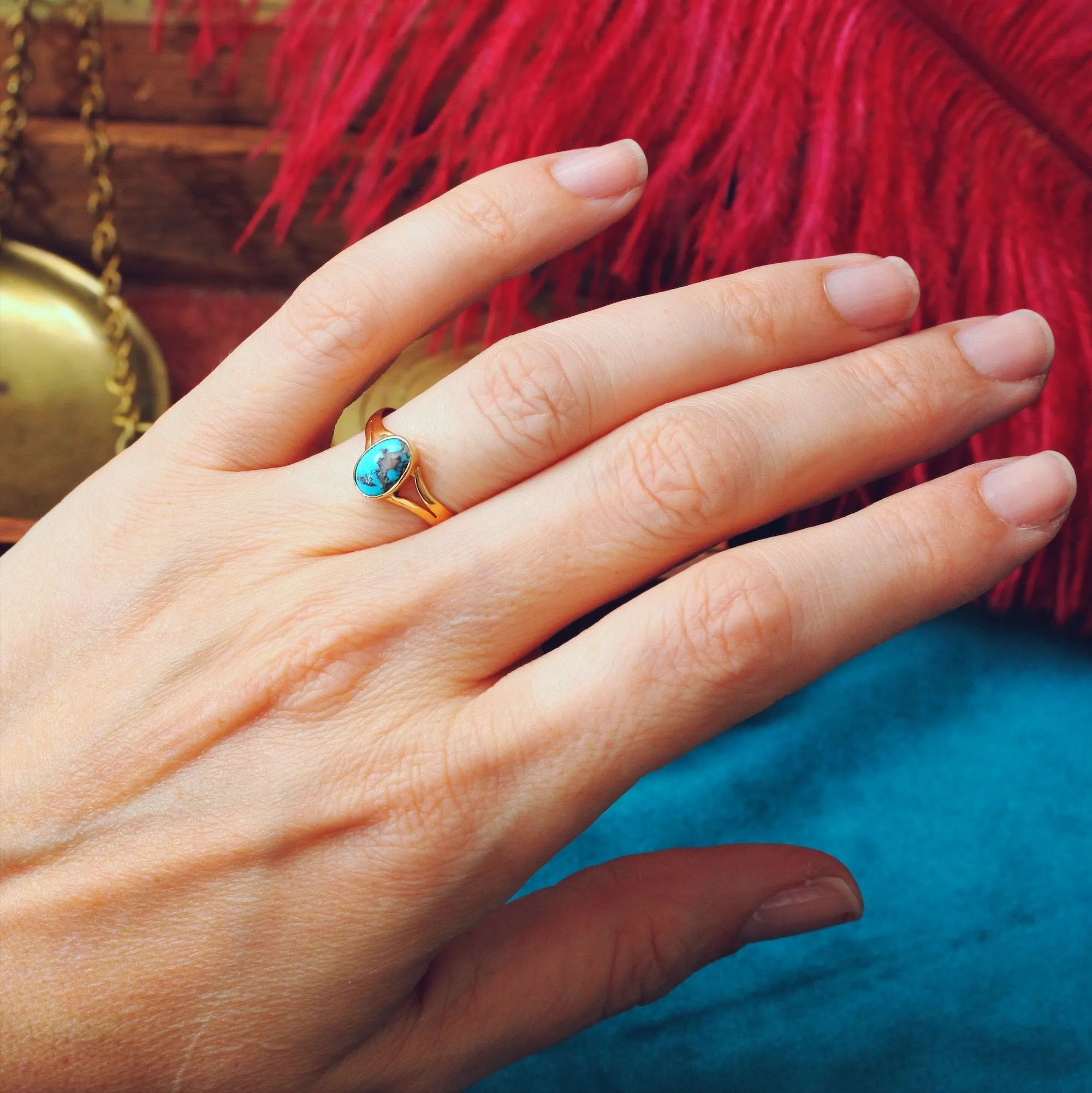 Adorable Date 1887 Turquoise Ring