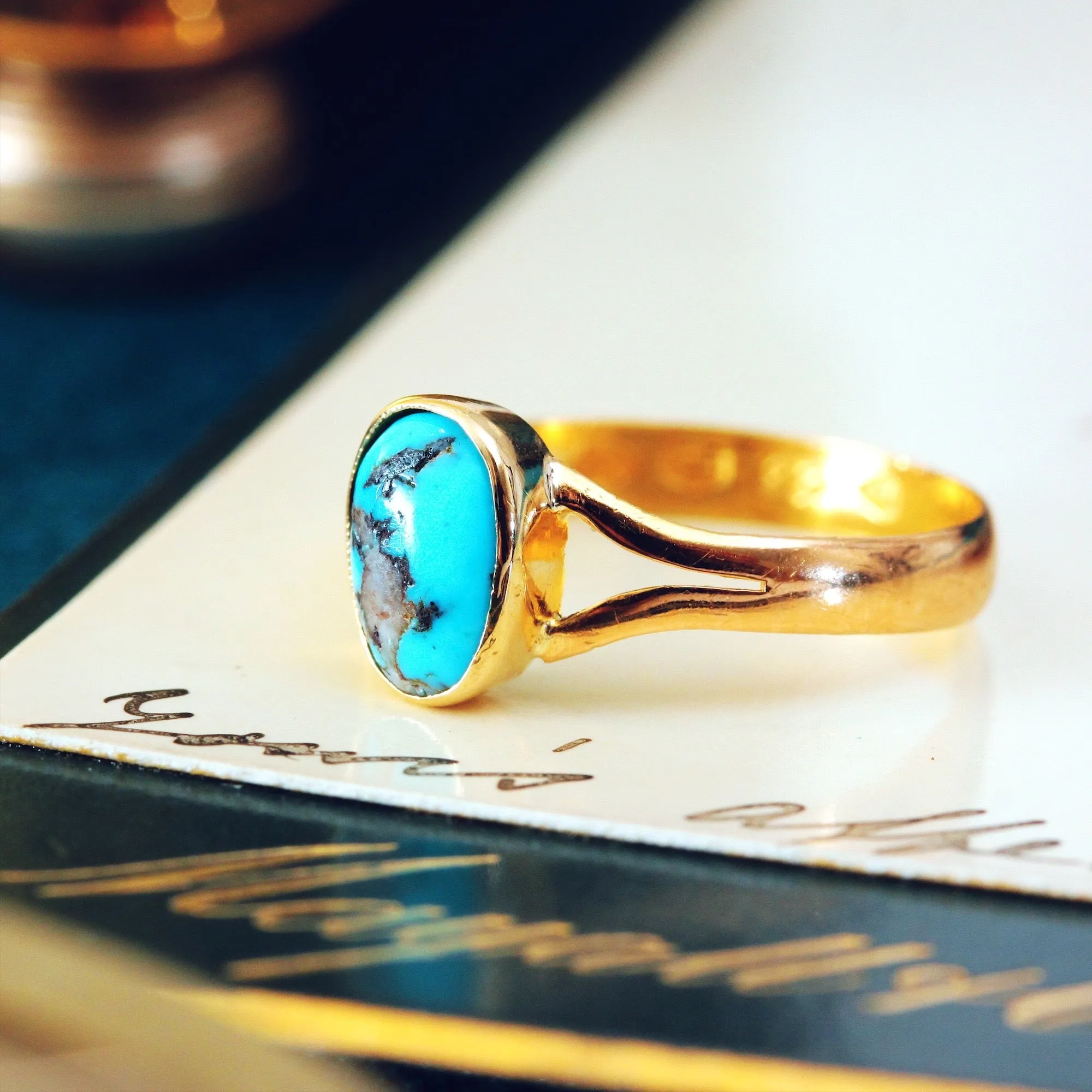 Adorable Date 1887 Turquoise Ring