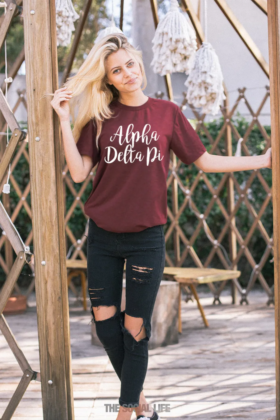 Alpha Delta Pi Cursive Tee