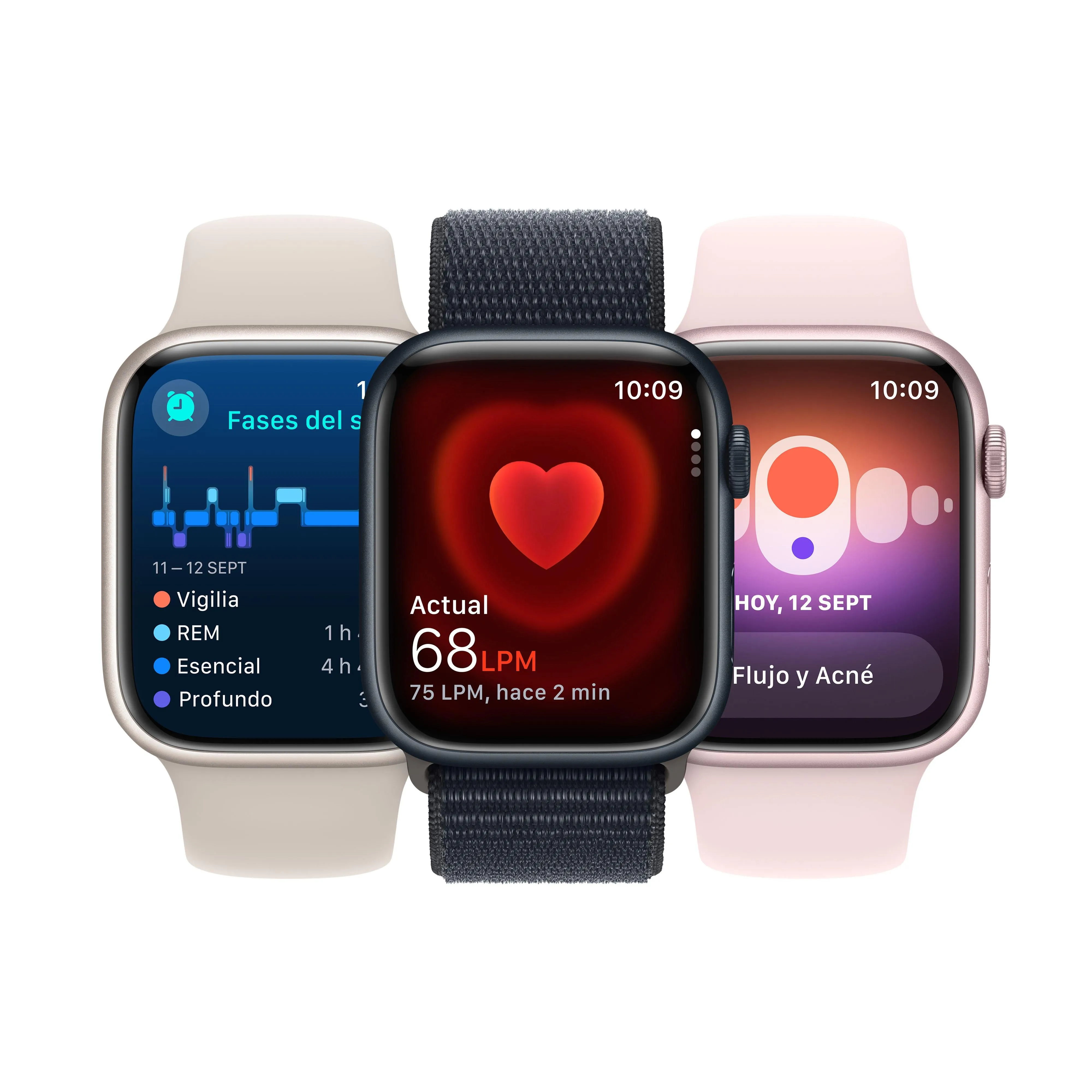 Apple Watch Series 9 (GPS   Cellular) - Caja de acero inoxidable en plata de 41 mm - Correa deportiva azul tempestad - Talla S/M