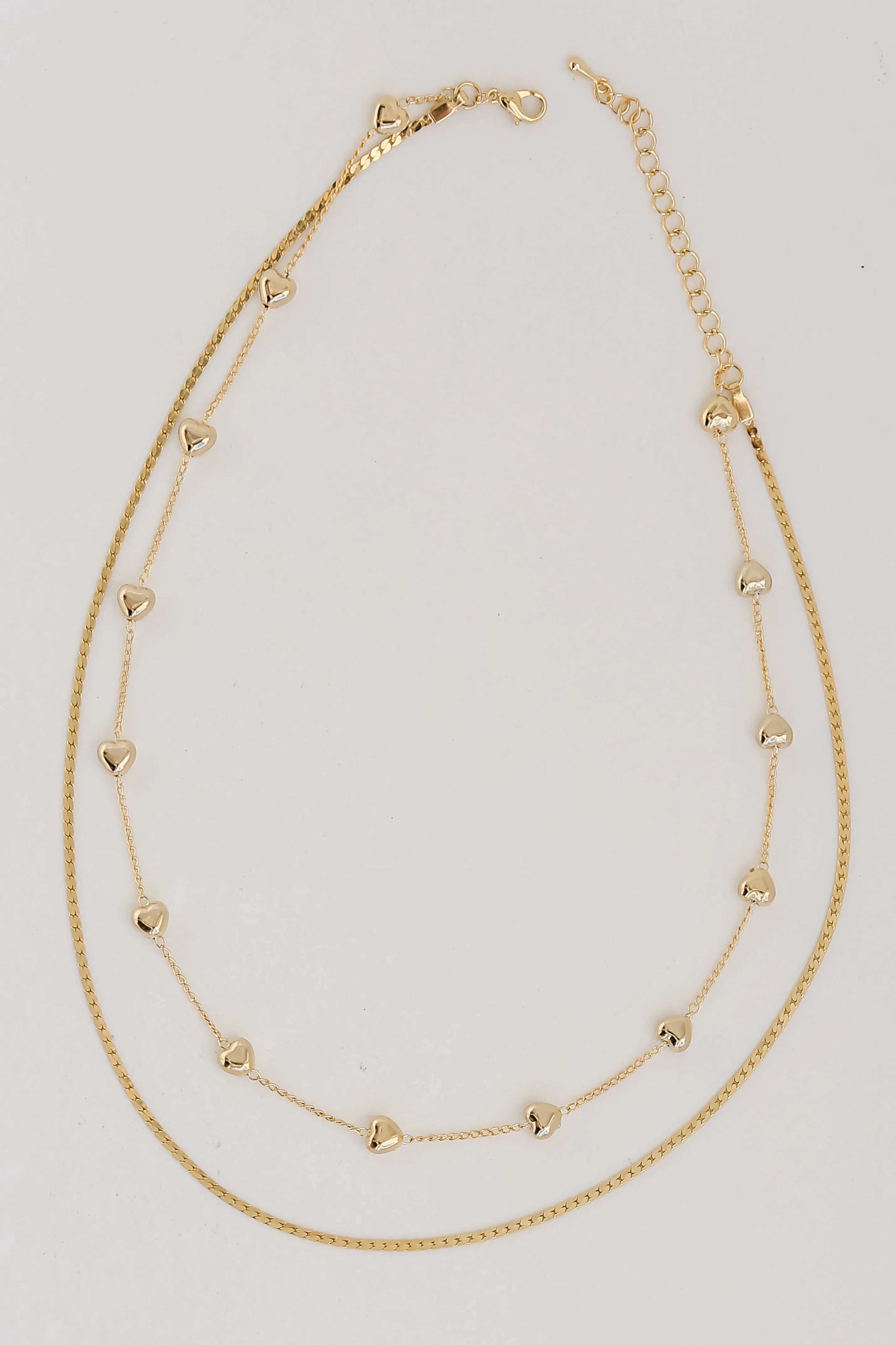 Aria Gold Heart Layered Chain Necklace