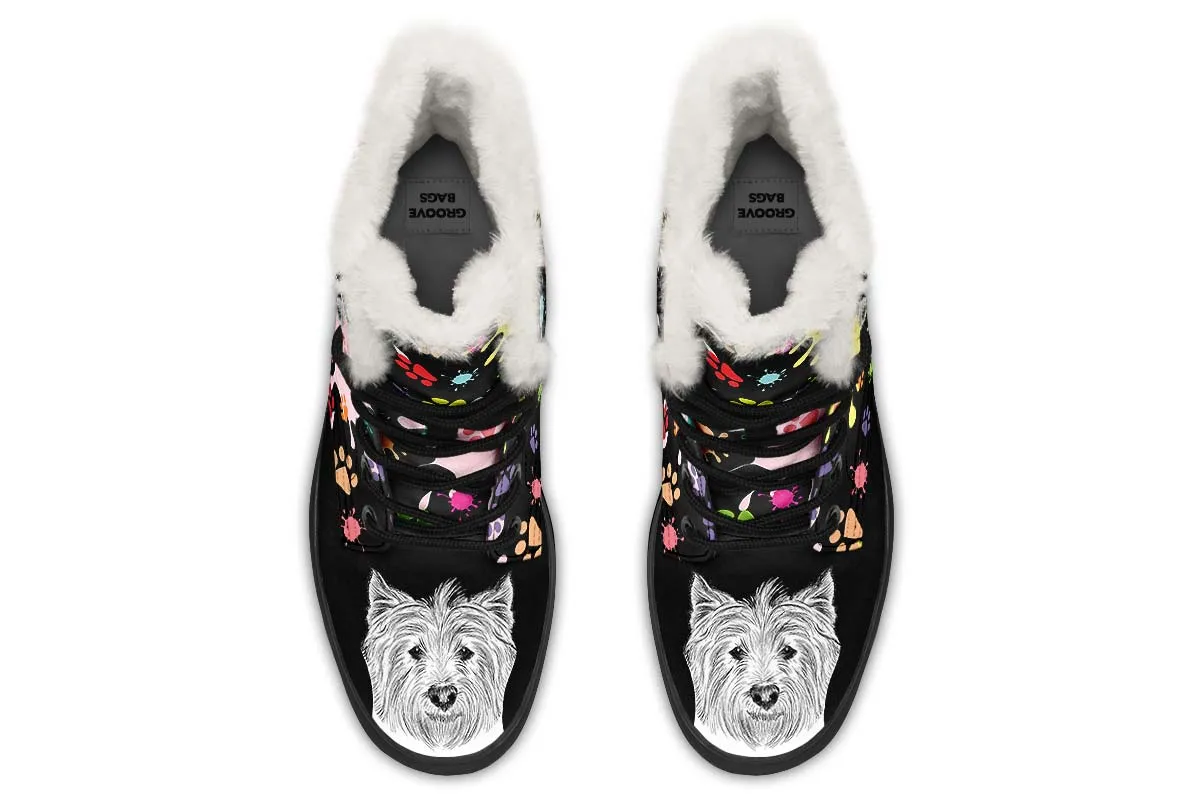 Artsy Westie Winter Boots