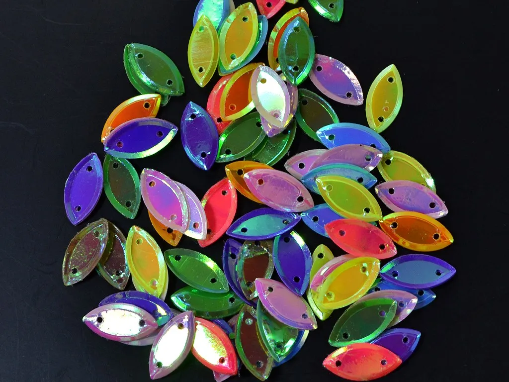 Assorted 2 Hole Oval Sequins