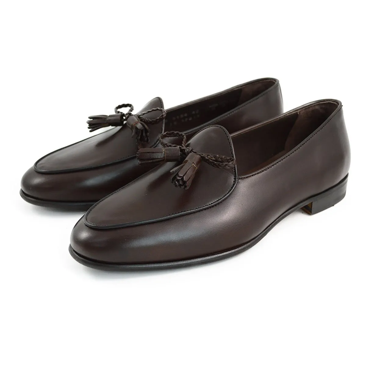 Berwick 1707 Braided Tassel Belgian Loafer (5154) -Dark Brown