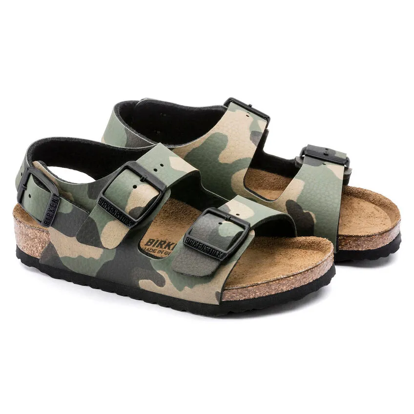 Birkenstock Kids' Milano Birko-Flor (Desert Soil Camo Khaki)