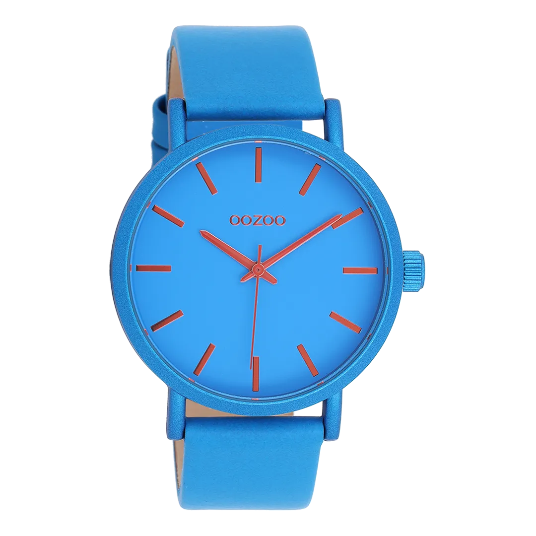 Blue OOZOO watch with blue leather strap - C11175