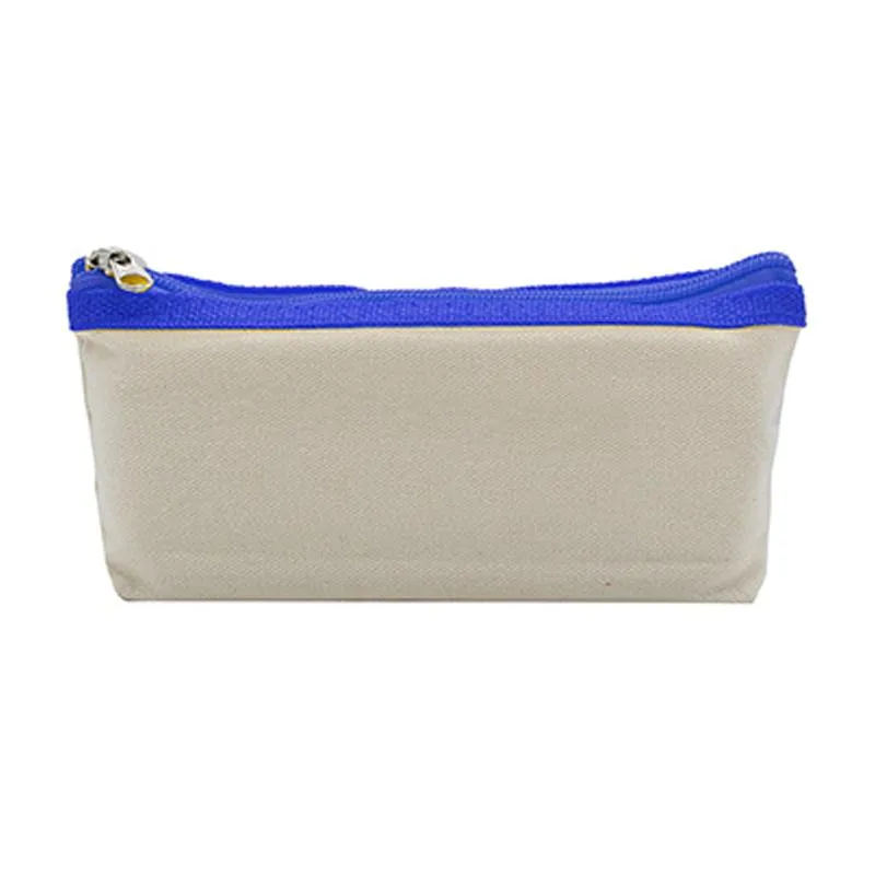 Canvas Pencil Case with Coloured Zip