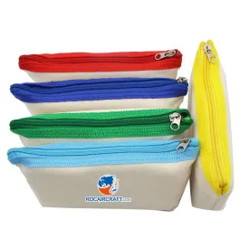 Canvas Pencil Case with Coloured Zip