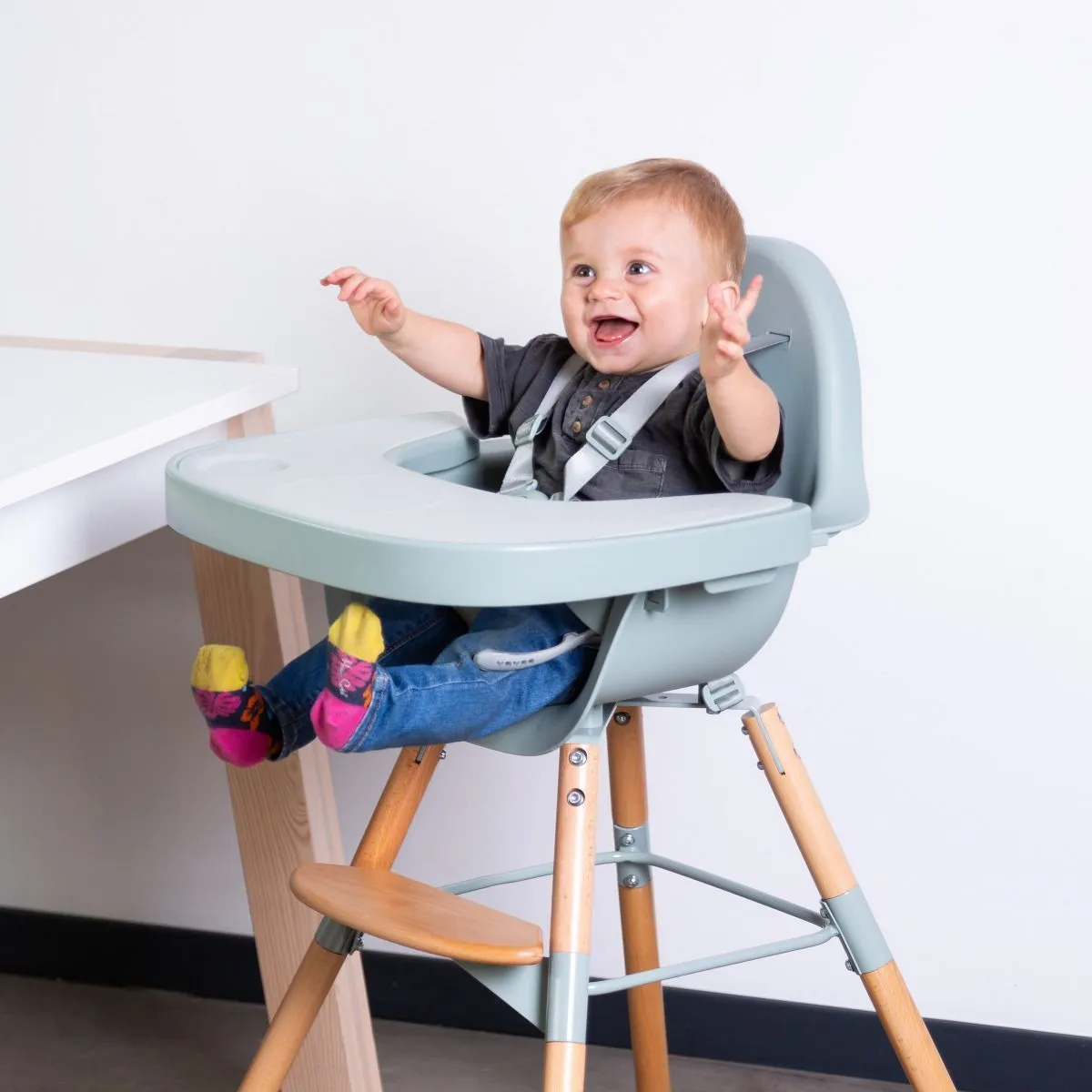 Childhome Evolu 2 High Chair - Natural Mint