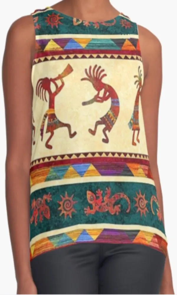 Cowgirl Kim Kokopelli Sleeveless Top - Small Only