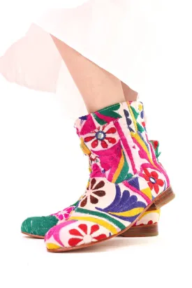 Embroidered Patchwork Boots Romy