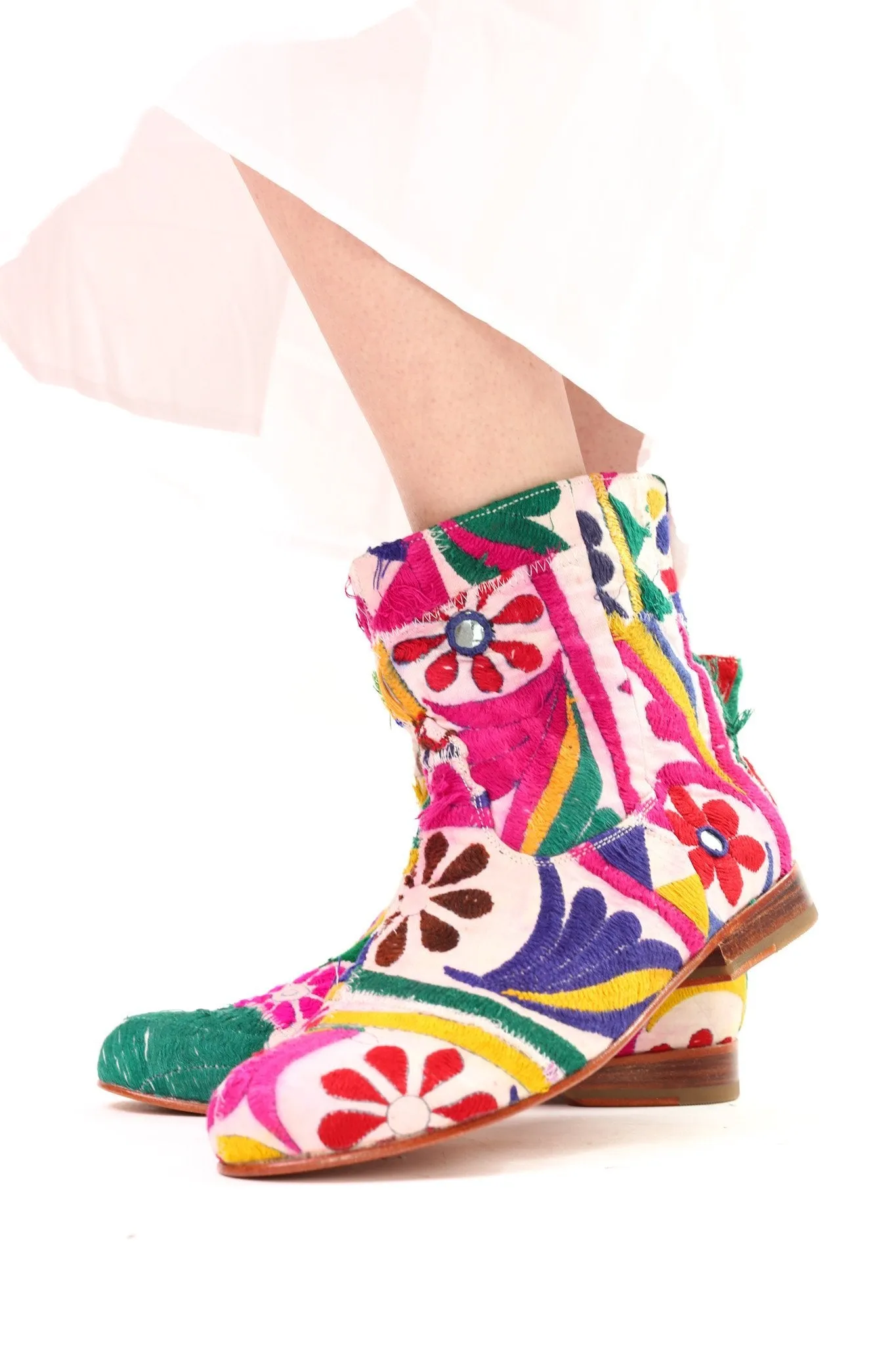 Embroidered Patchwork Boots Romy