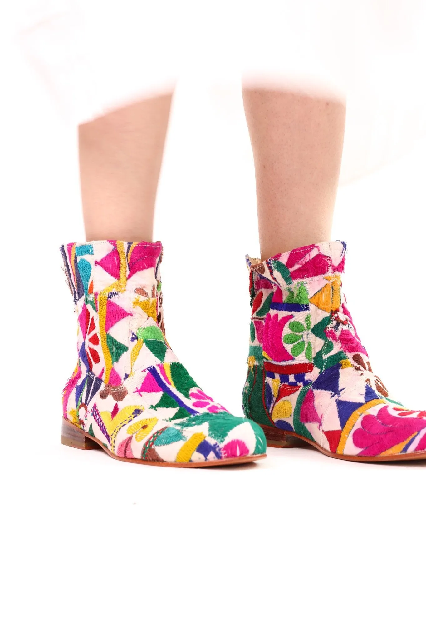 Embroidered Patchwork Boots Romy