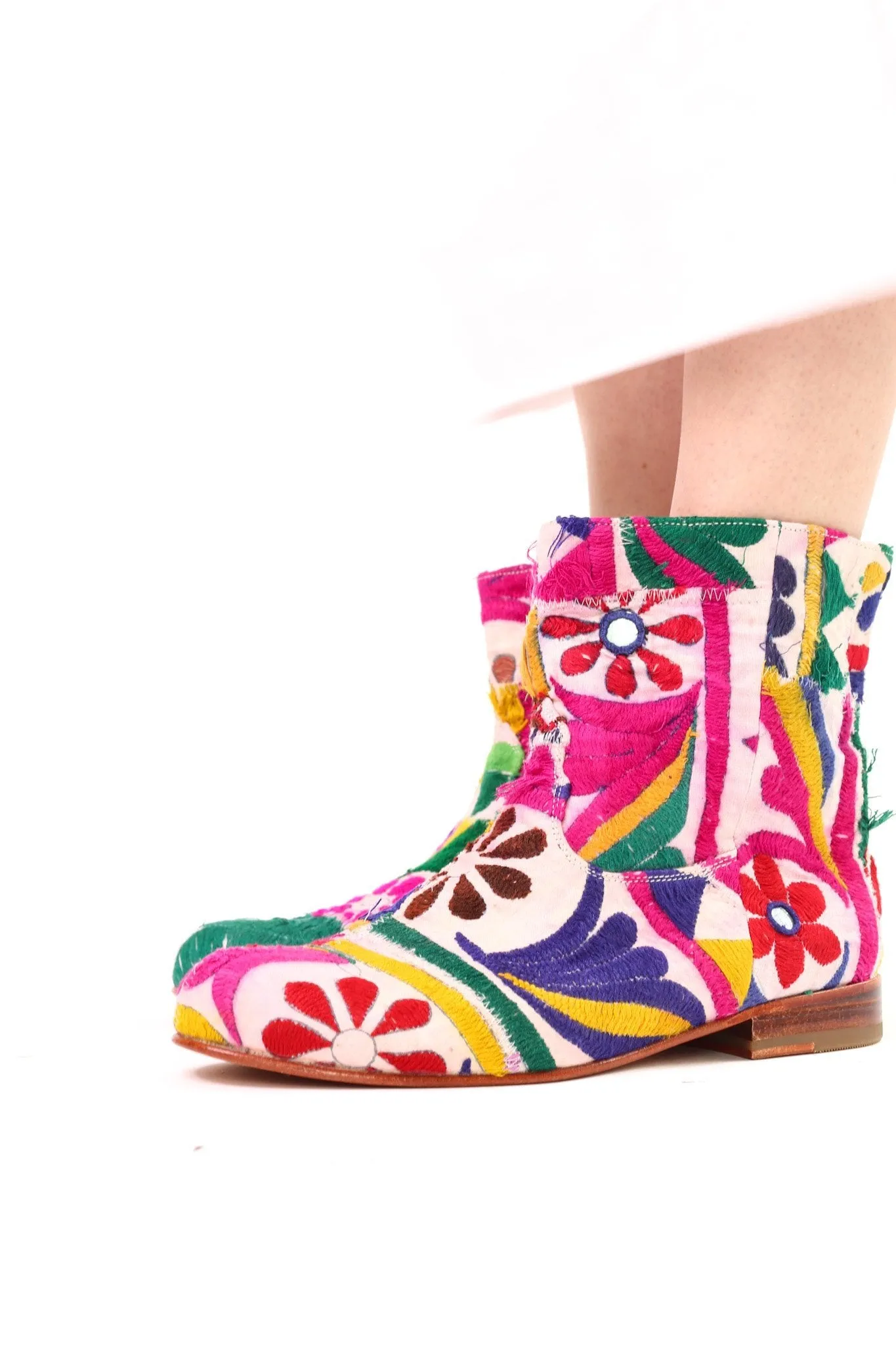 Embroidered Patchwork Boots Romy