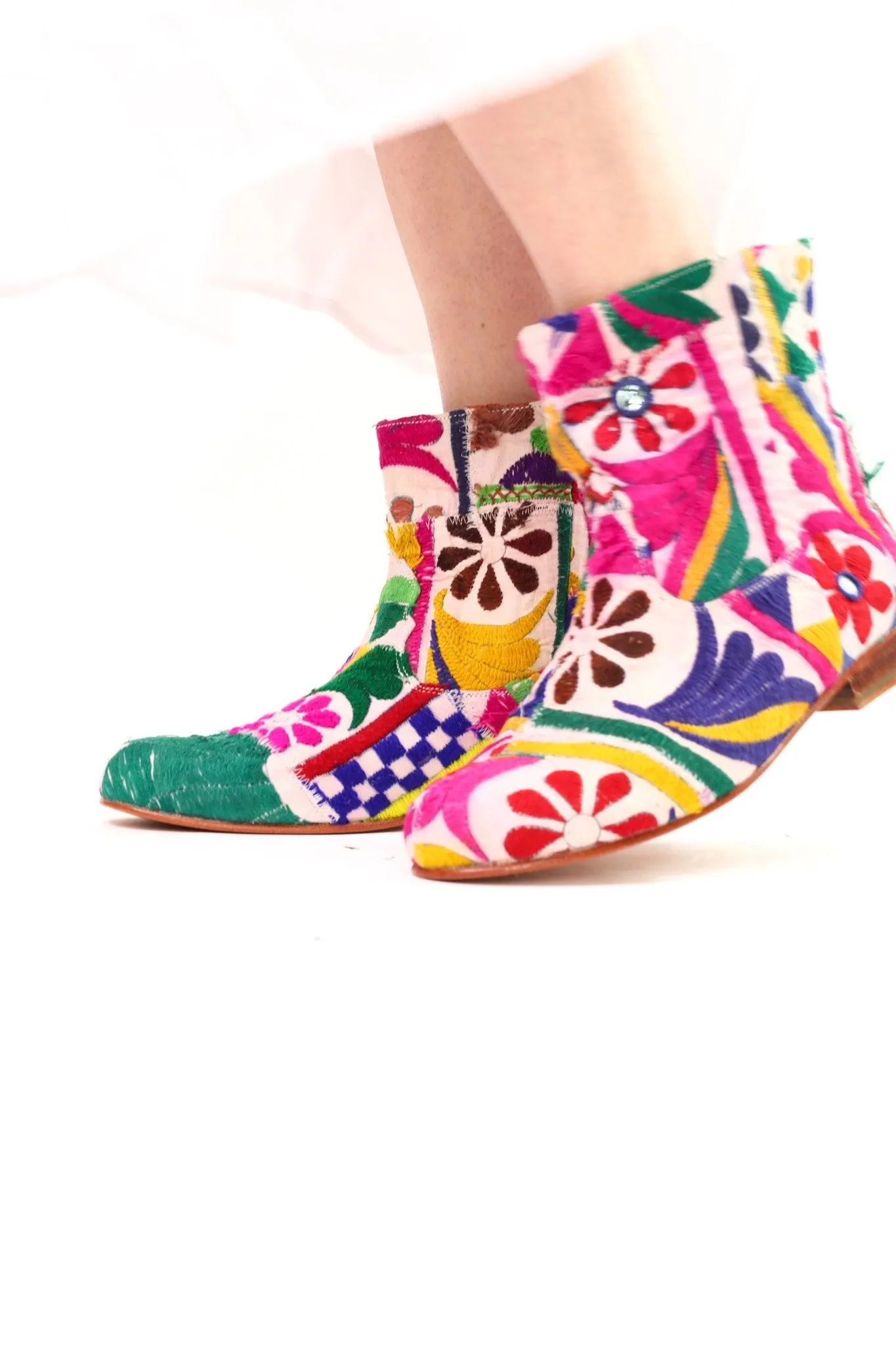 Embroidered Patchwork Boots Romy