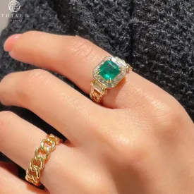 Emerald And Diamond Ring (Accept Pre-order)